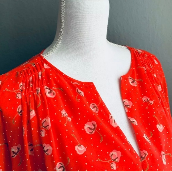 Collective Concepts Sheer Y-Neck Blouse - Picture 2 of 6